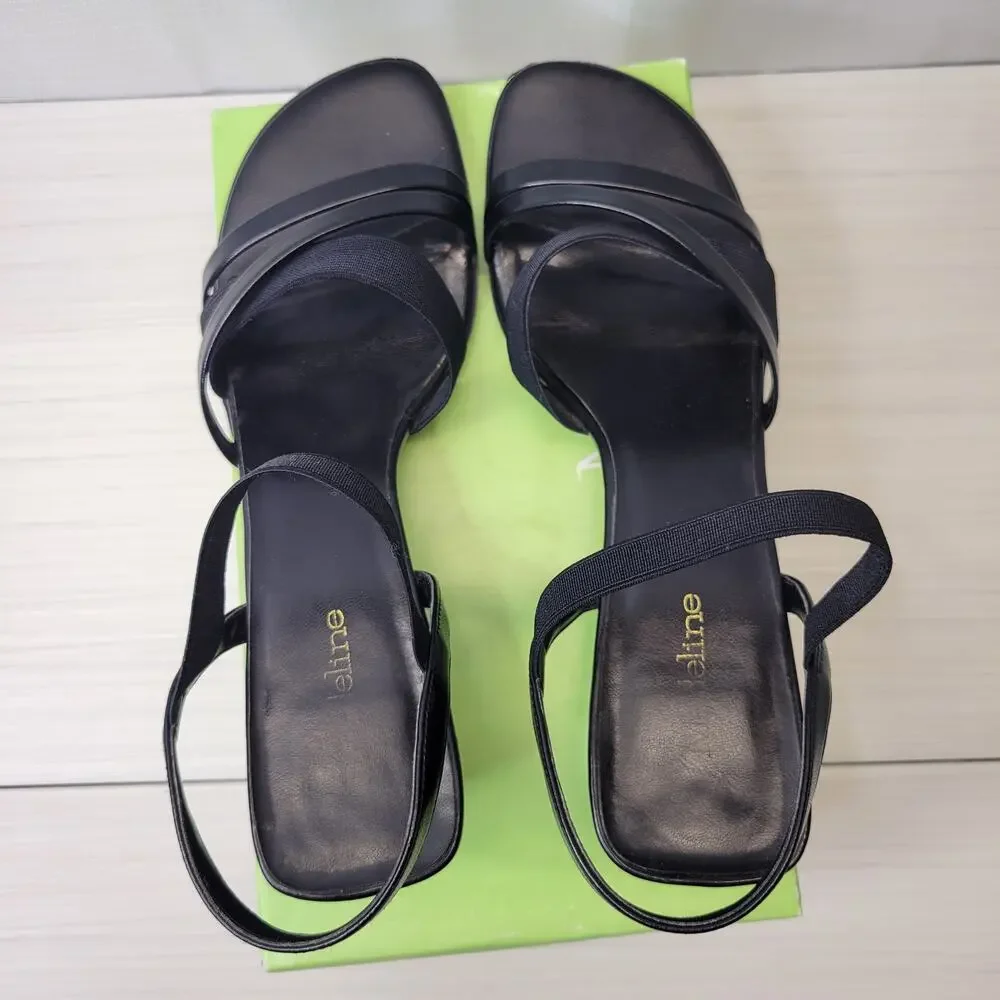 Madeline Stuart Scrabble Black Strappy Heeled Sandals, 9